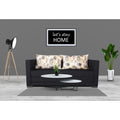 3 Seater Sofa Cum Bed Straight line (Black), Wood, Foam