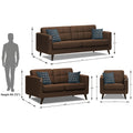 Adorn India Chilly 6 Seater 3+2+1 Fabric Sofa Set (Brown) (3 Year Warranty)