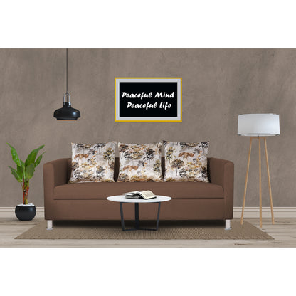 Adorn India Alita 3 Seater Compact Sofa (Camel)