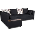 Mclain L Shape 6 Seater Sofa (Left Side Handle)(Black)