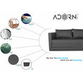 Adorn India Straight line 3 Seater Sofa Cum Bed (Dark Grey), Wood, Foam