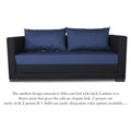 3 Seater Sofa Cum Bed Exclusive Two Tone Straight Line (Blue & Black)
