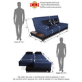 3 Seater Sofa Cum Bed Exclusive Two Tone Blake (Blue & Black), Wood, Foam