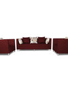 Adorn India Alica 3-1-1 5 Seater Sofa Set(Maroon)