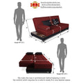 3 Seater Sofa Cum Bed Exclusive Two Tone Blake (Maroon & Black), Wood, Foam