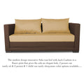 3 Seater Sofa Cum Bed Exclusive Two Tone Straight Line (Brown & Beige)