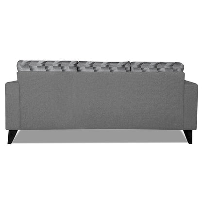 Adorn India Berlin Bricks L Shape 4 Seater Sofa Set (Right Hand Side) (Grey) Martin Plus