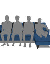 Adorn India Denver L Shape 5 Seater Sofa Set (Right Hand Side) (Blue)