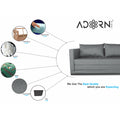 3 Seater Sofa Cum Bed Straight line (Light Grey), Wood, Foam