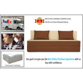Adorn india Easy Three Seater Sofa Cum Bed(Brown & Beige) 6'x6'