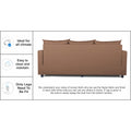 Adorn India New Straight Line Three Seater Sofa(Camel)