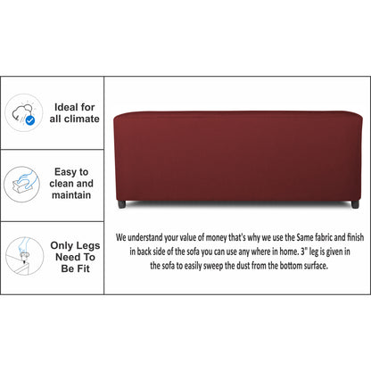 Adorn India Brisco 3 Seater Sofa (Maroon)