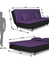 Adorn India Aspen Three Seater Sofa cum bed (Purple & Black)