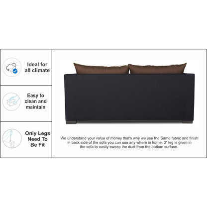 Adorn India Exclusive Two Tone Straight Line Three Seater Sofa Cum Bed (Brown & Black)