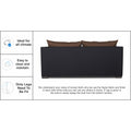 3 Seater Sofa Cum Bed Exclusive Two Tone Straight Line (Brown & Black)