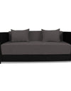 Adorn India Almond 3 Seater Sofa Cumbed (Grey & Black)