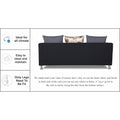 Adorn India Exclusive Two Tone Alita Compact 3-1-1 Sofa Set (Dark Grey & Black), Wood, Foam