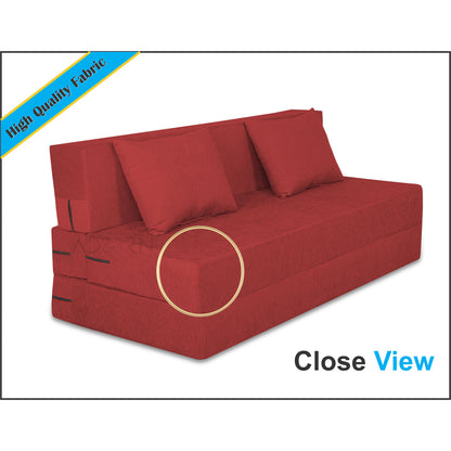 Adorn India Easy Three Seater Sofa Cum Bed Alyn 5'x 6' (Maroon)