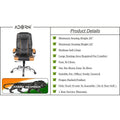 Adorn India Elegante, High-Back Leatherette and Rubberwood Adjustable Executive Office Ergonomic Chair (Black & Tan)