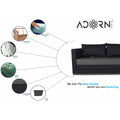 3 Seater Sofa Cum Bed Exclusive Two Tone Straight Line (Dark Grey & Black), Wood, Foam