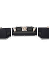 Adorn India Exclusive Two Tone Alica 3-1-1 Five Seater Sofa Set (Dark Grey & Black)