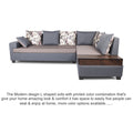 Adorn India Orlando Fabric L Shape Sofa (Dark Grey & Light Gery)