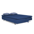 Adorn India Arden 3 Seater Rhombus Sofa Cum Bed Fabric (Blue)