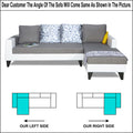 Adorn India Ashley Leatherette Fabric L Shape 6 Seater Sofa Set Digitel Print (Right Hand Side) (Grey & White) (3 Year Warranty)
