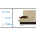 Adorn India Alyssum 3 Seater Sofa Cum Bed (Brown & Beige) Fabric