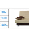 Adorn India Alyssum 3 Seater Sofa Cumbed (Brown & Beige)
