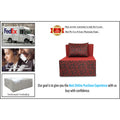 Adorn India Easy 1 Seater Sofa Cum Bed Poly Cotton (Maroon and Black) (3 x 6) (1 Year Warranty)