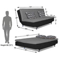 Adorn India Aspen Two Tone Rhombus Sofa Cum Bed (Grey & Black)