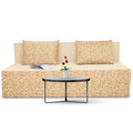 2 Seater Sofa Cum Bed Easy Poly Cotton (Blue & Grey) 6x6 (Beige)
