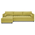 Adorn India Alexander L Shape 7 Seater Sofa Set with Ottoman Puffy LHS (Green) (3 Year Warranty)