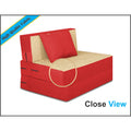 Adorn India Easy 2 Seater Sofa Cum Bed 3x6 (Red & Beige) (1 Year Warranty)