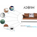 Adorn India Aliana L Shape Leatherette Fabric 6 Seater Sofa Set RHS (Rust & White) (3 Year Warranty)