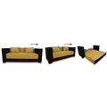 Almond 3 Seater Sofa cumbed (Yellow & Black)