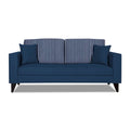 Adorn India Hector Stripes 3 Seater Sofa (Blue) Martin Plus (3 Year Warranty)