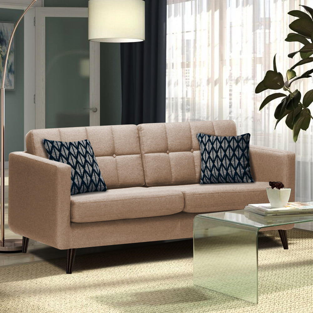Adorn India Chilly 3 Seater Fabric Sofa Set (Beige) (3 Year Warranty)