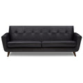 Adorn India Exclusive Alexus Leaterette Three Seater Sofa (Black)