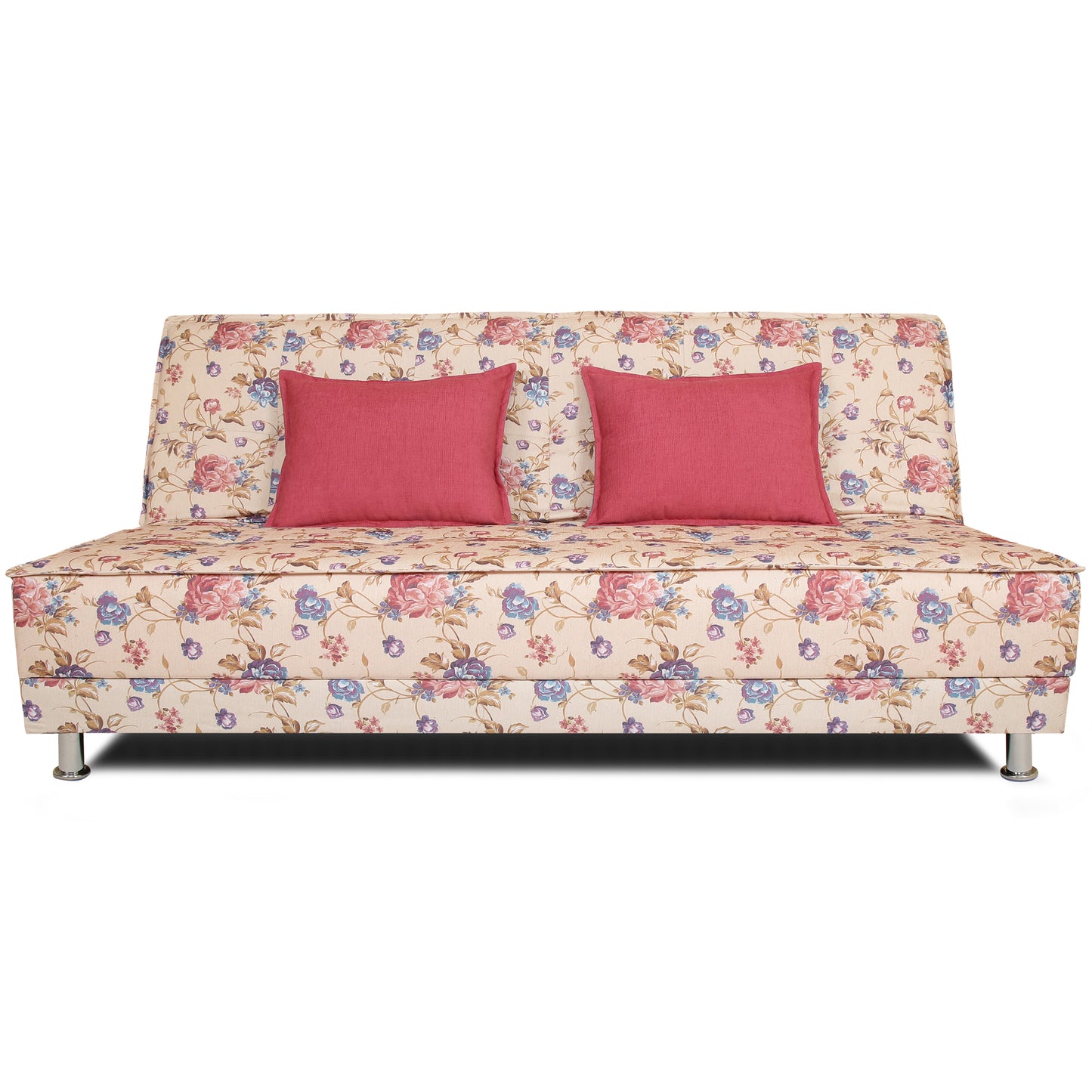 Adorn India Roselyn 3 Seater Sofa Cum Bed Digitel Print (Beige)