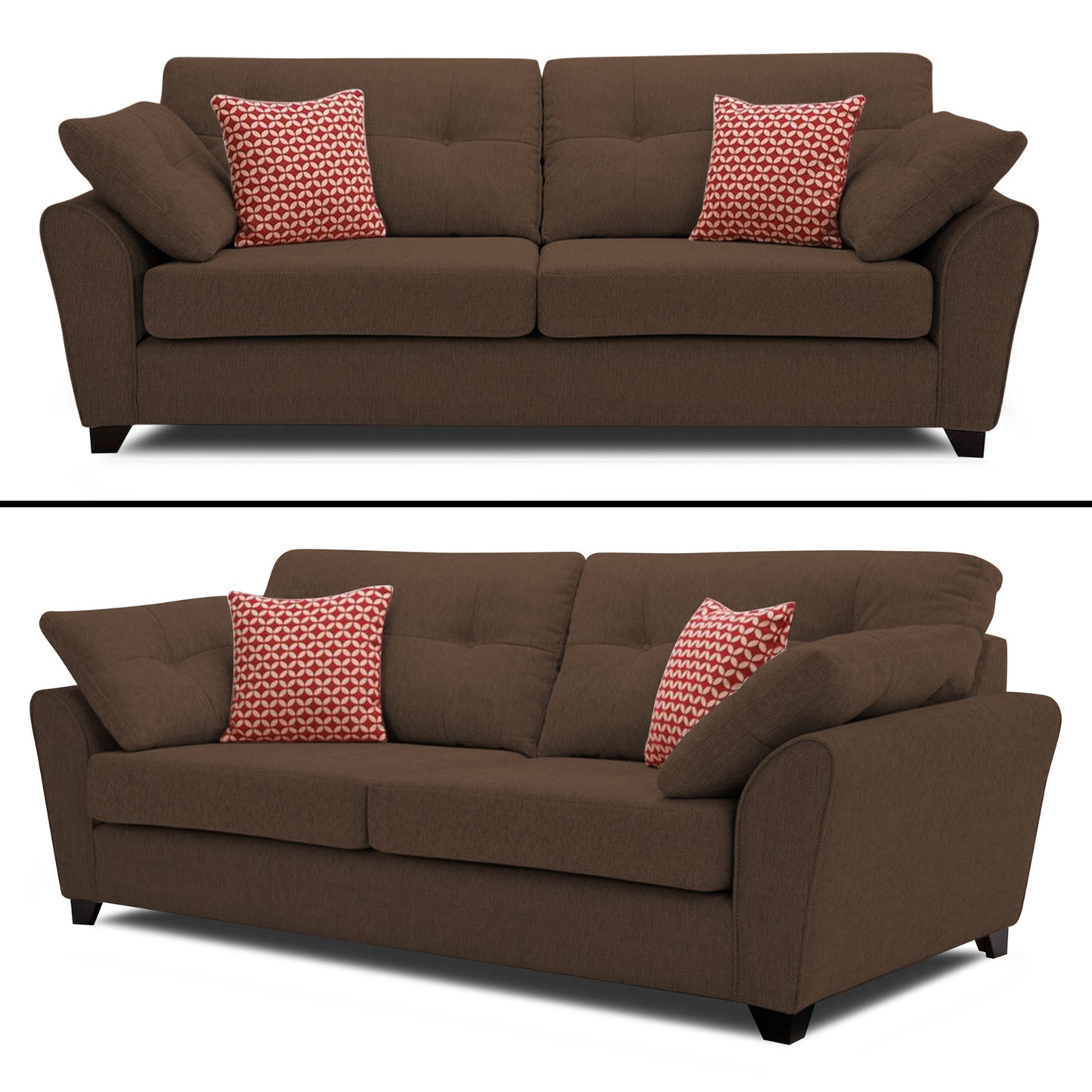 Adorn India Moris 6 Seater 3+2+1 Fabric Sofa Set (Brown)