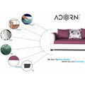 Adorn India Aliana L Shape Leatherette Fabric 6 Seater Sofa Set RHS (Light Purple & White) (3 Year Warranty)