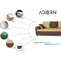 Adorn India Orlando Fabric L Shape Sofa (Brown and Beige)