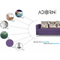 Adorn India Alita 3-1-1 Compact 5 Seater Sofa Set (Dark Purple), Wood, Foam