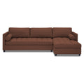 Adorn India Alexander L Shape 7 Seater Sofa Set with Ottoman Puffy RHS (Brown) (3 Year Warranty)