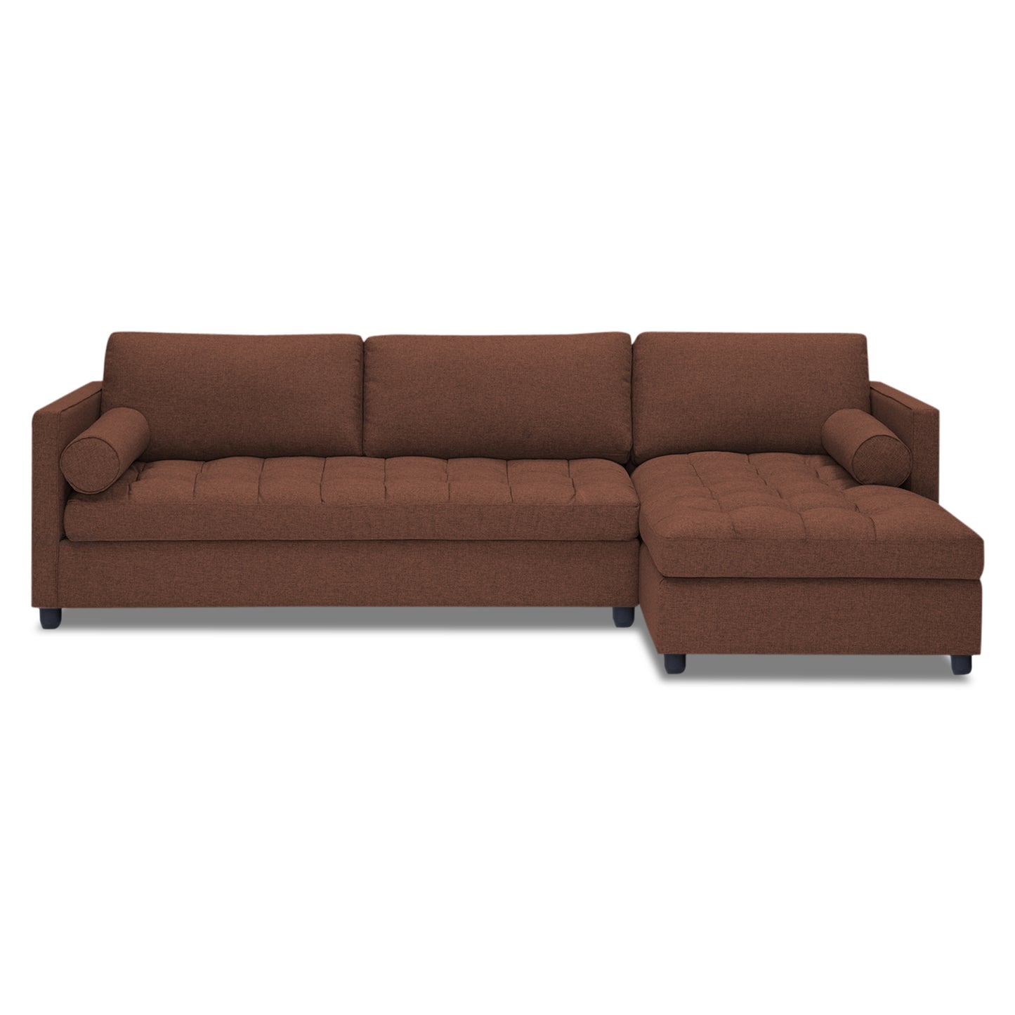 Adorn India Alexander L Shape 6 Seater Sofa (Right Side Handle)(Brown)