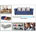 Adorn India Magnum 3 Seater Sofa (Blue), Wood, Foam