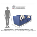 Adorn India Alica 3 Seater Sofa (Blue), Wood, Foam