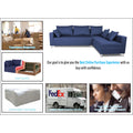 Straight line L Shape Sofa (Blue)